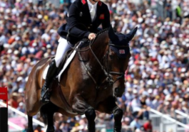 Great Britain won its first gold medal as a nation by defending its Olympic team eventing title at the Paris games