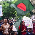 Bangladesh University students protest against the conventional quotas system.