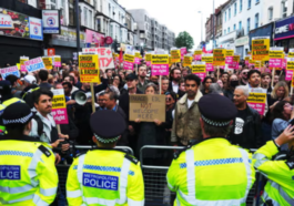Anti racism protesters come to protect asylum centers across England