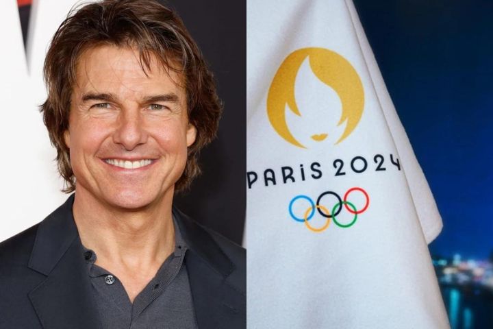 Tom Cruise Skydives at the Closing Ceremony of Olympics 2024
