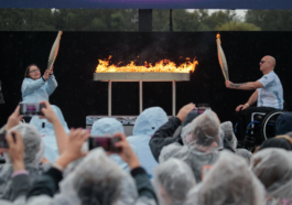 Paralympic flame lighted before the games begins