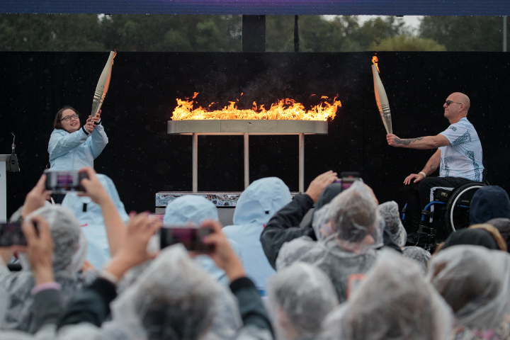 Paralympic flame lighted before the games begins