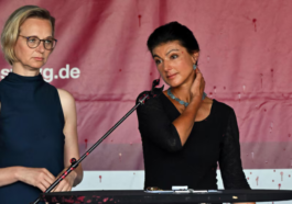 German Politician sprayed with red paint