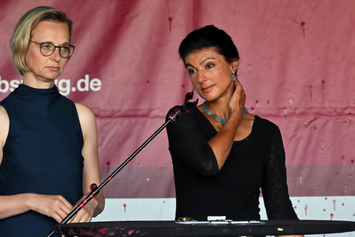 German Politician sprayed with red paint