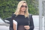 Pregnant Margot Robbie Flaunts Baby Bump in Sheer Black Ensemble in Los Angeles