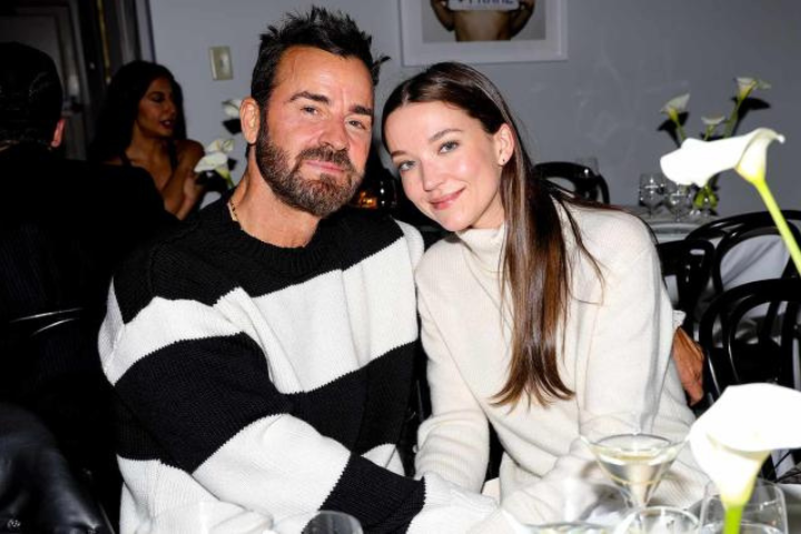 Justin Theroux & Nicole Bloom at Downey Jr.'s Broadway Debut