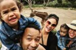 Chrissy Teigen shares photos with her children in LA
