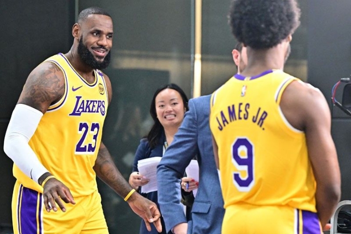 LeBron and Bronny James Shine at Lakers Media Day Together