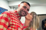 Taylor Swift seen hugging and kissing Travis Kelce at a MLB game