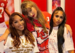 Taylor Swift Celebrates Chiefs' Win Next to Eras Tour Poster
